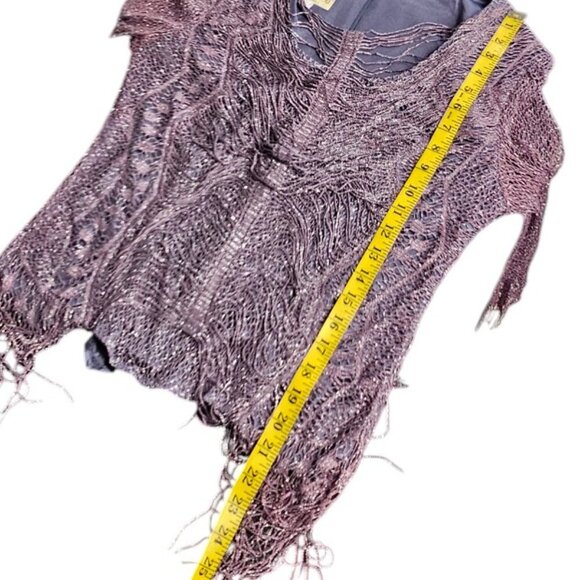 Damianou Vintage Fringe Metallic Long Sleeve Top, Fairycore, Whimsy, Size medium - Picture 4 of 8